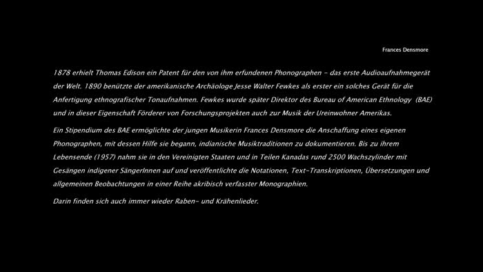 Standbild aus Frances Densmore